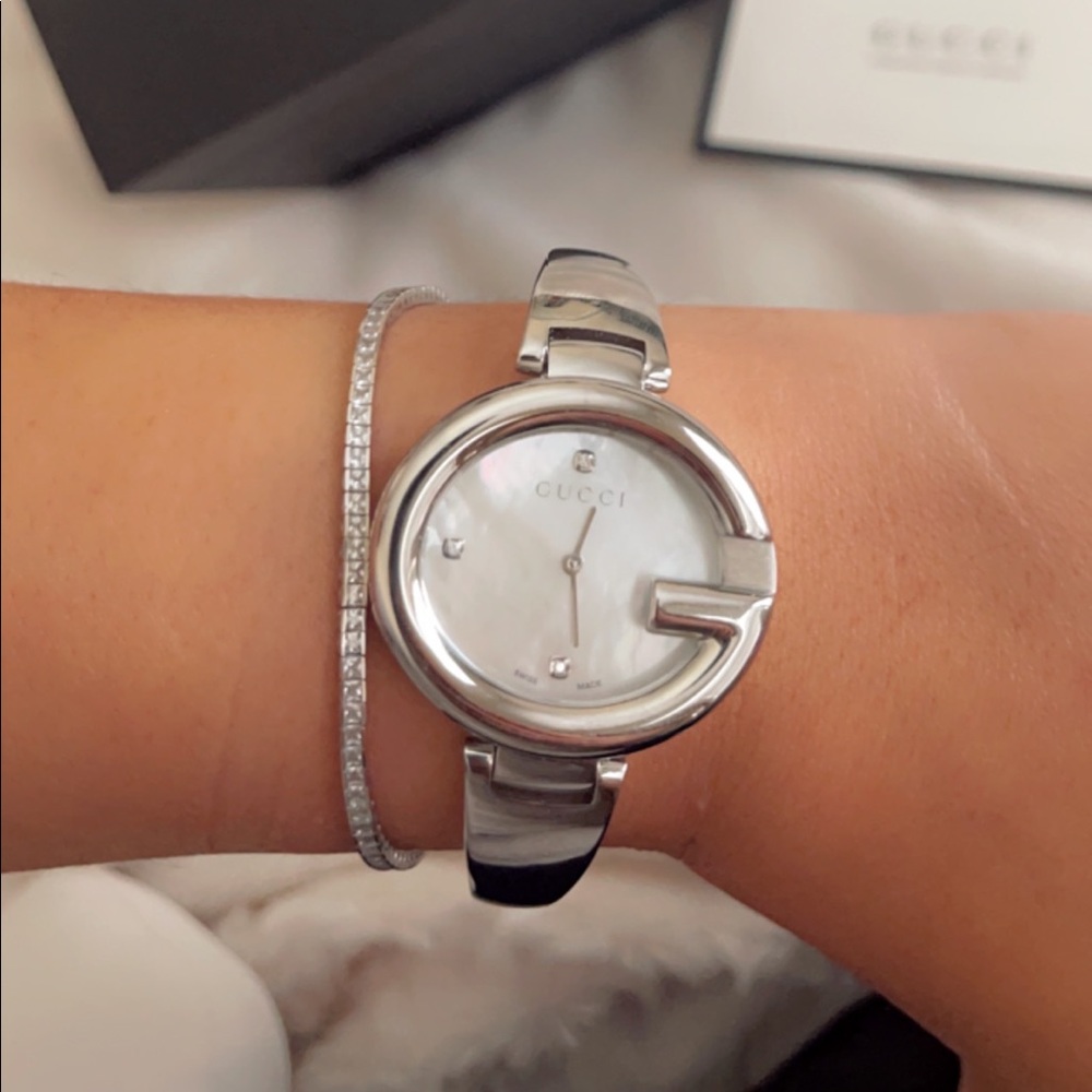 Gucci Guccissima Small Size Silver Dial Womens Watch